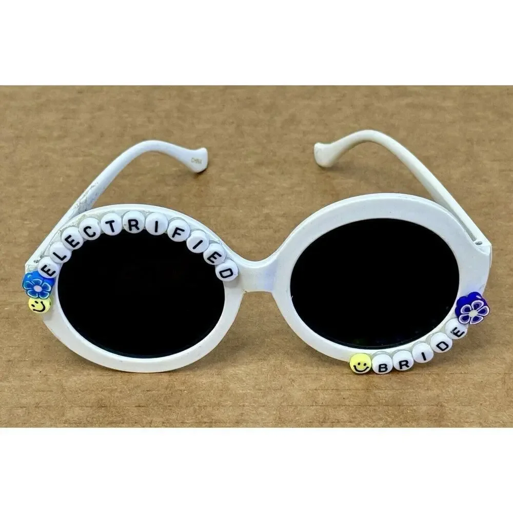 BRIDE AND GROOM Matching Wedding Novelty Sunglasses Boho Party Festival Rave Fun